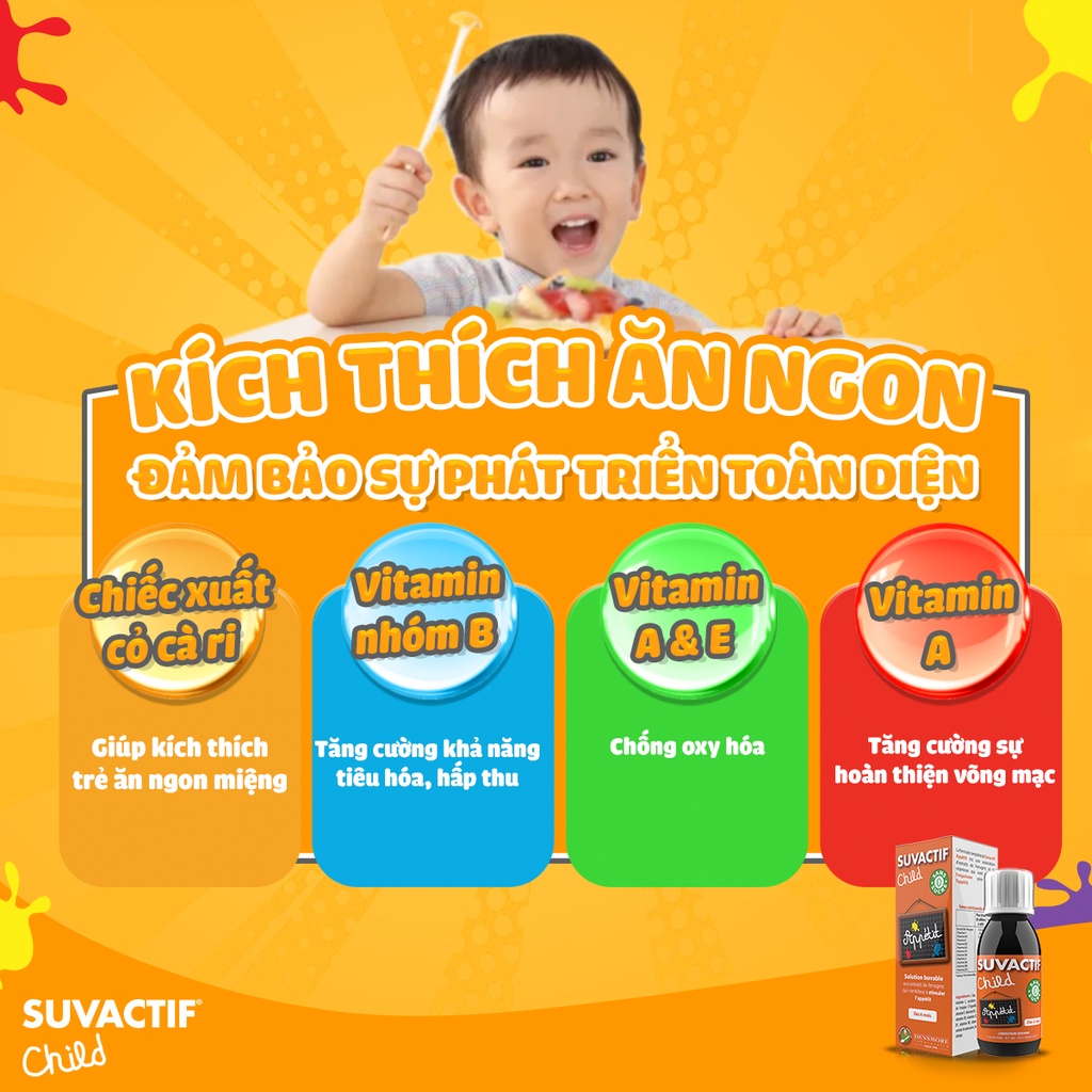 [Date T1/2025] Siro Ăn Ngon Tăng Cân Cho Bé Từ 6 Tháng Tuổi Suvactif Appétit Chính Hãng Pháp