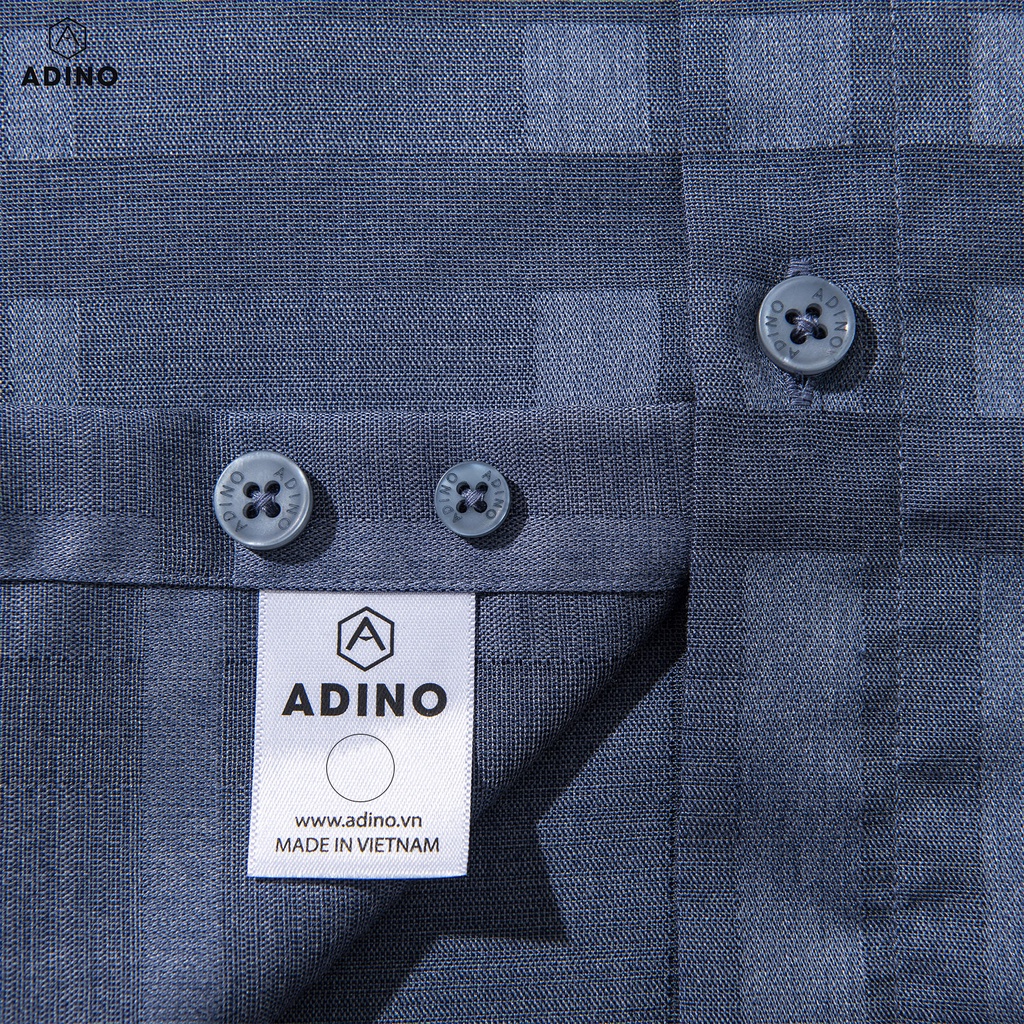 Áo sơ mi nam kẻ BBR màu xanh than ADINO vải bamboo sợi tre mềm mịn dáng công sở slimfit hơi ôm trẻ trung SM12