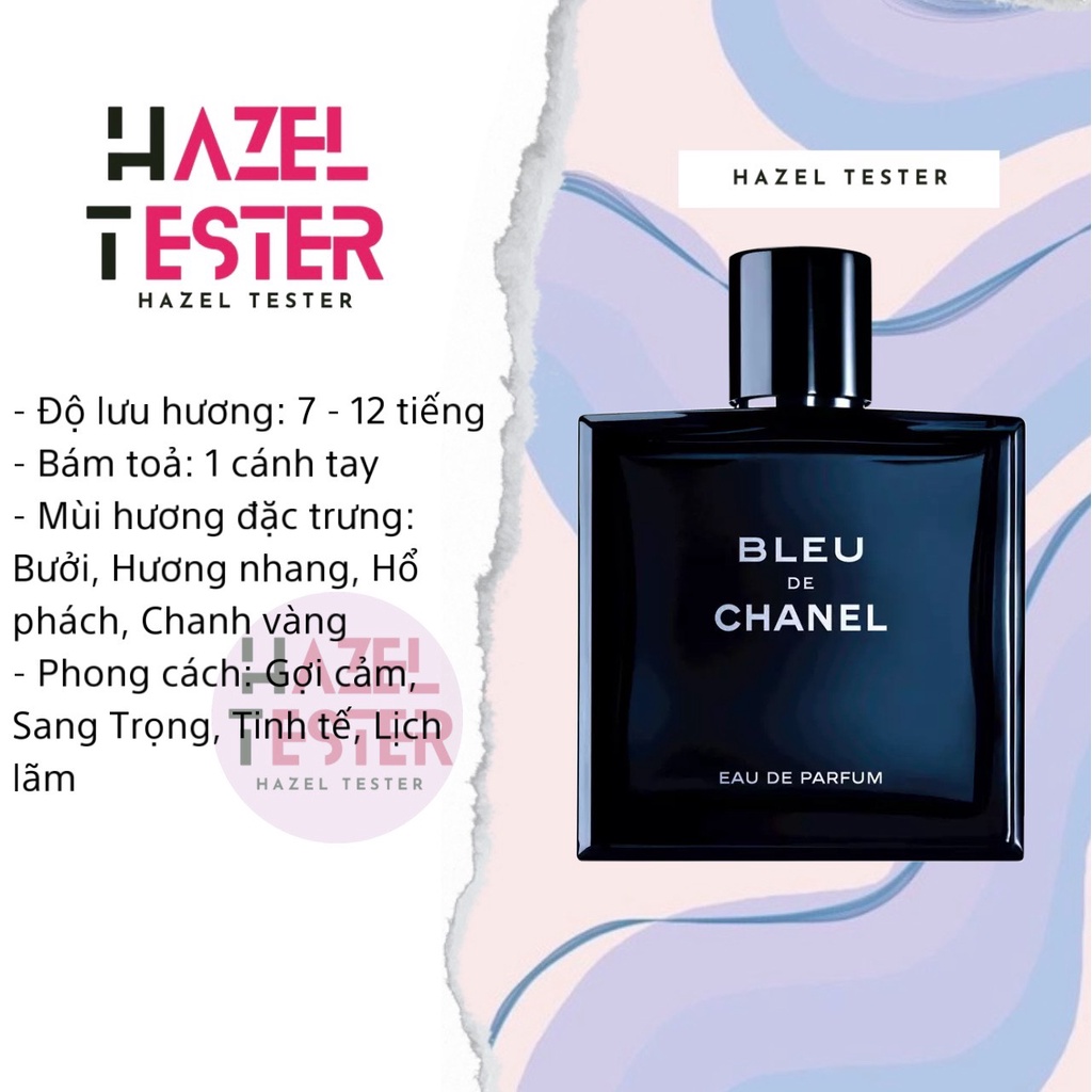 ✨ Nước Hoa Mẫu Thử 𝗖𝗛𝗔𝗡𝗘𝗟 𝗗𝗘 𝗕𝗟𝗘𝗨 𝗘𝗗𝗣 [ʜᴀᴢᴇʟ ᴛᴇsᴛᴇʀ]