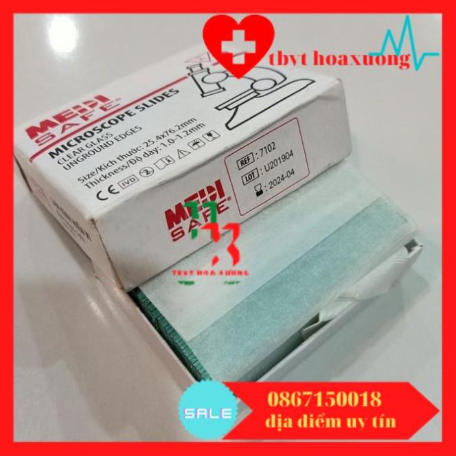 Lam kính hiển vi trong suốt 7102, mài mờ 7105 (hộp 50 - 72 kính)