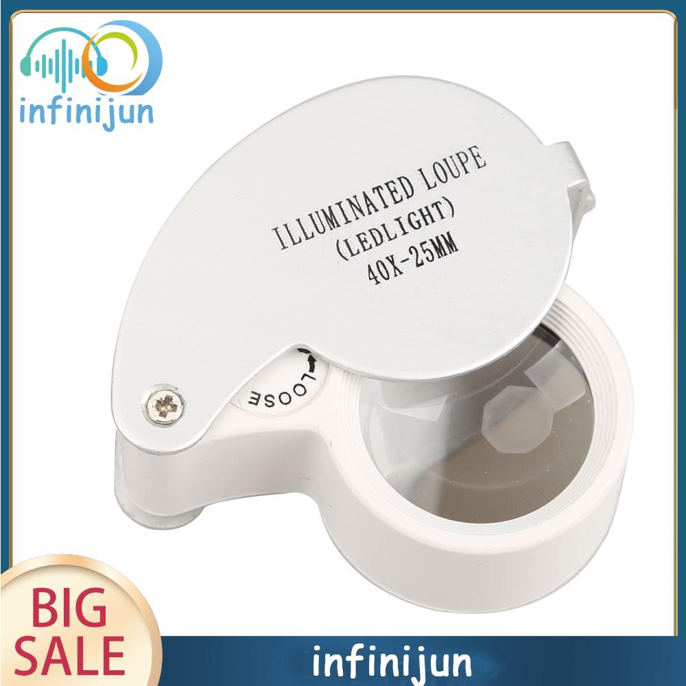 Kính Lúp Phóng Đại 40x 6- 25mm Có Đèn Led