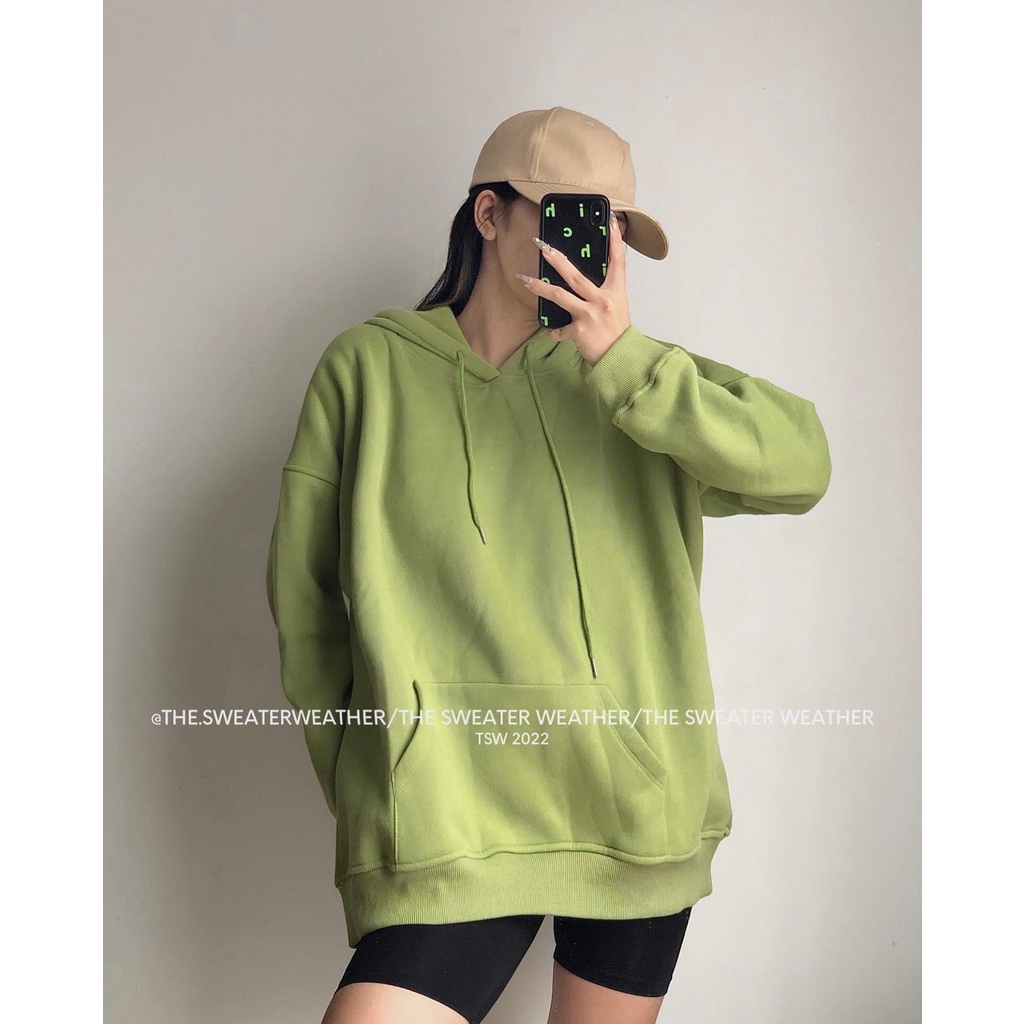 Áo hoodie nỉ bông trơn