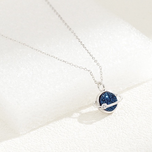 Vòng cổ nữ dây chuyền mạ bạc 925 chính hãng hình địa cầu trang sức CINLA DC038