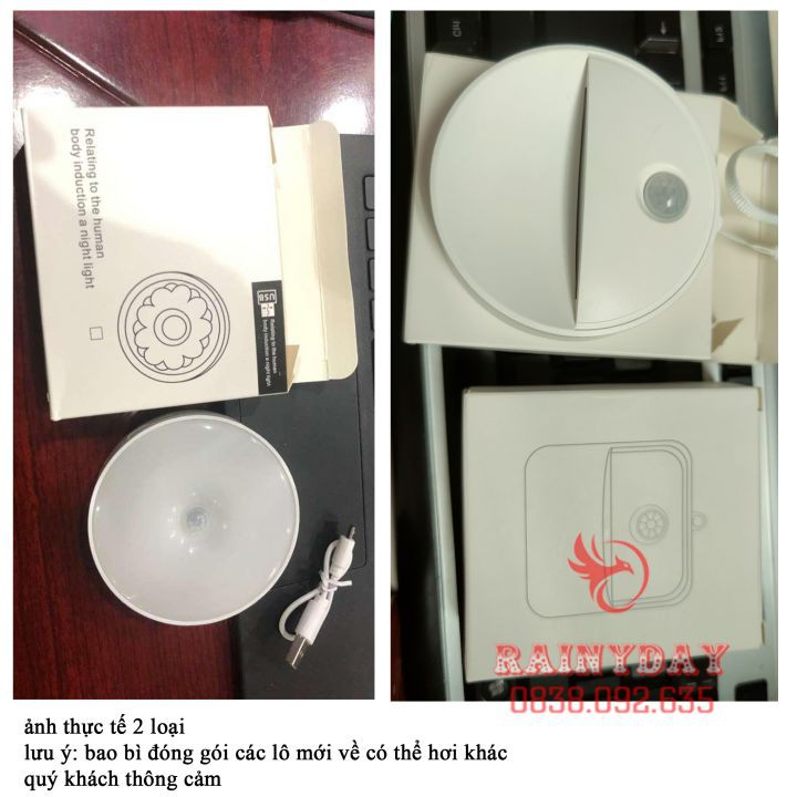 Đèn led cảm ứng cảm biến chuyển động gắn dán tường tủ cầu thang thông minh tự động phát sáng | BigBuy360 - bigbuy360.vn