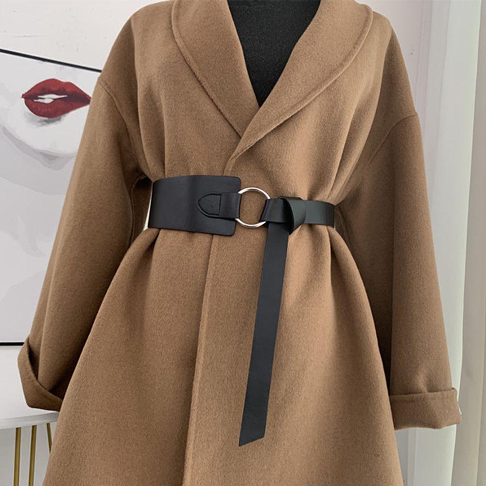 Thắt Lưng Da Pu Khóa Tròn Lớn Điều Chỉnh Được Kích Thước 1 Kiểu Thời Trang Cho Bạn Gái