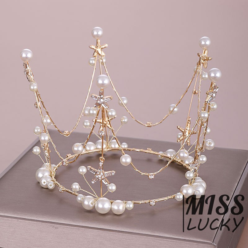 Bộ vương miện và bông tai đính đá cho nữ