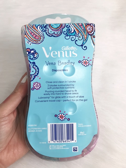 Dao cạo Gillette Venus Vera Bradley Disposable - Mỹ