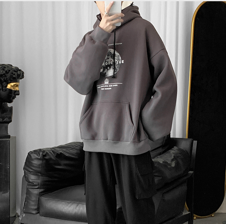  Áo hoodie dài tay dáng rộng in họa tiết thời trang cá tính cho nam