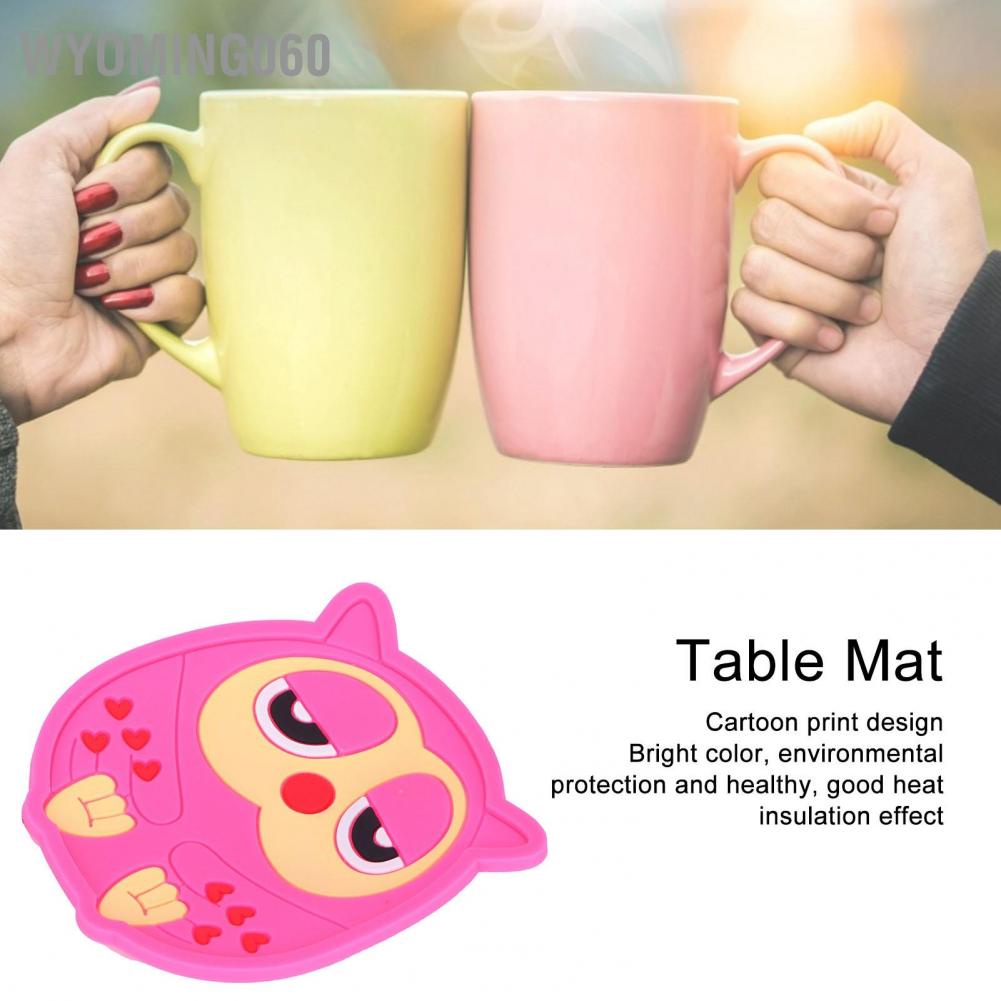 Wyoming060 Silicone Coaster Cartoon Anti-Scalding Heat-Insulated Cup Mat Dining Table Decoration