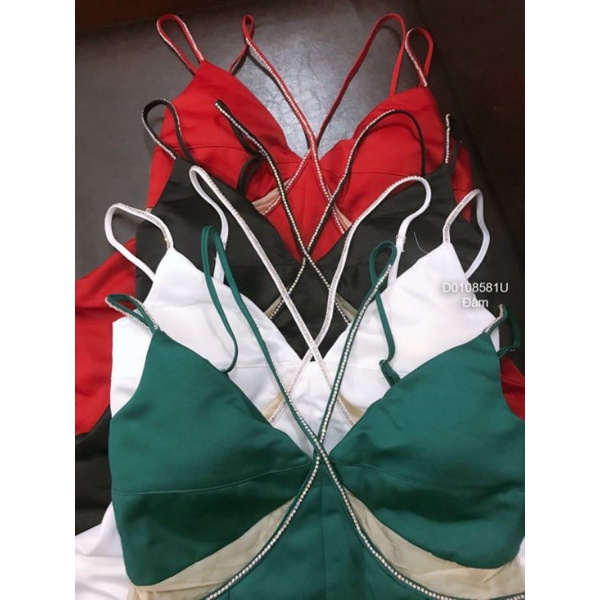 Đầm xòe 2 dây khoét phối lưới 0108 U