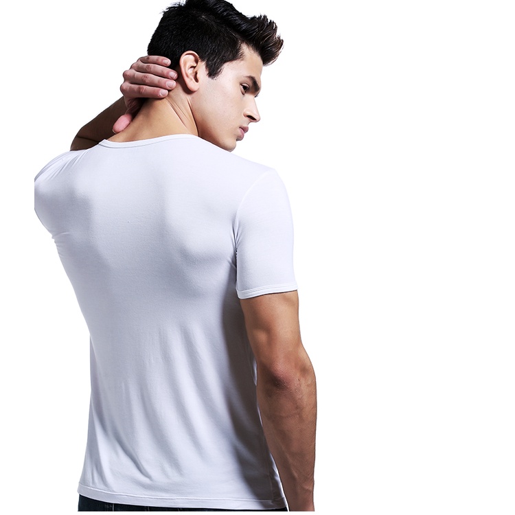 Áo nam Ngắn Tay Cổ Tròn Màu Trắng 027