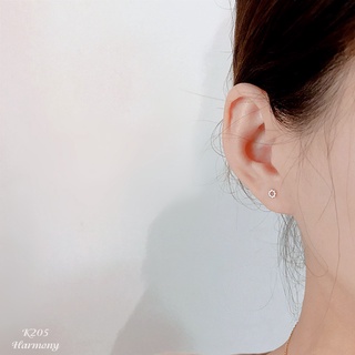 Bông tai bạc nữ khuyên bạc nhiều mẫu mạ vàng nhỏ nhắn K205 | HARMONY ACCESSORIES