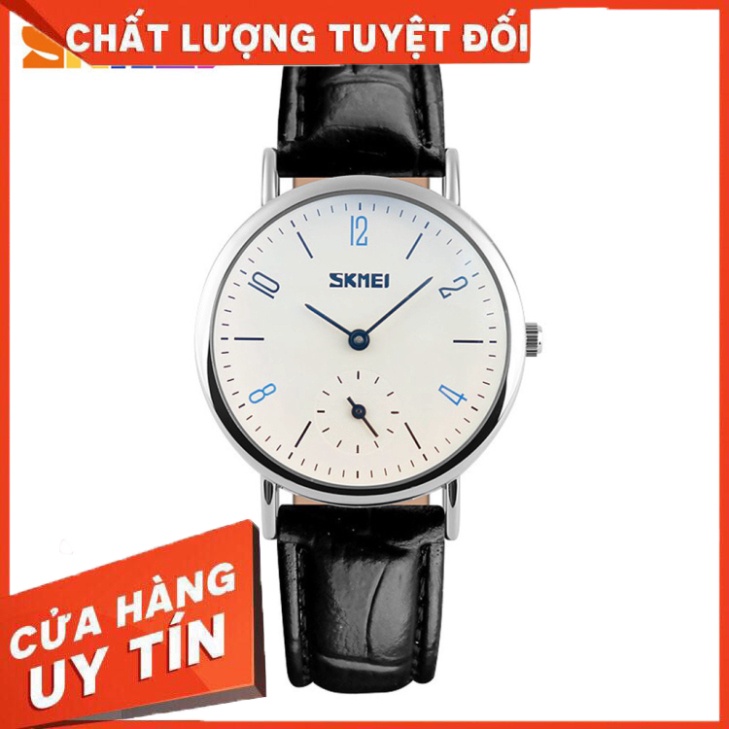 Đồng hồ đôi thời trang SKMEI 9120 dây da, mặt tròn - HÀNG MỚI VỀ