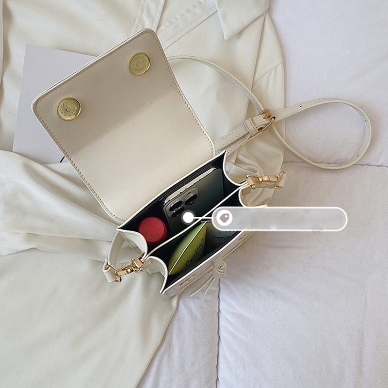 Túi đeo một bên vai IELGY hình vuông cỡ nhỏ in họa tiết hoạt hình phong cách Hàn Quốc thời trang dành cho nữ