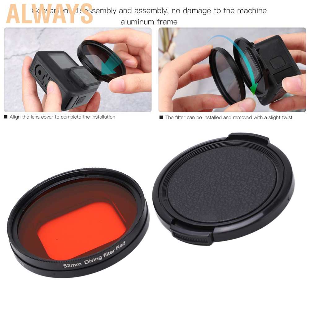 Kính lọc ống kính máy ảnh dưới nước 52mm cho HERO 9 Action | BigBuy360 - bigbuy360.vn