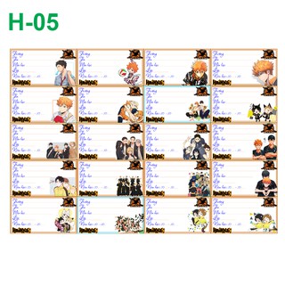 Nhãn vở anime Haikyuu! (1 set 20 nhãn vở - mẫu khác nhau)