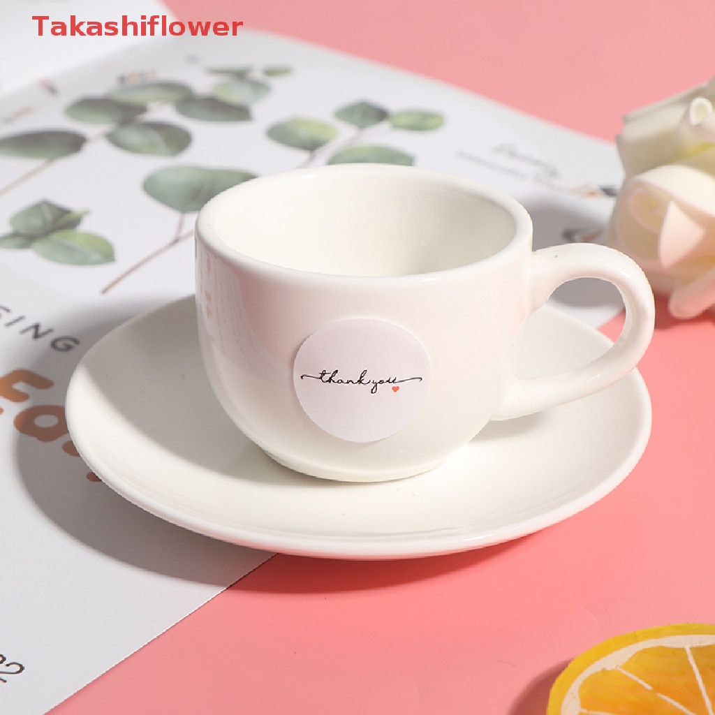 Cuộn 500 Nhãn Giấy Tròn 1 inch In Chữ thank you er Dùng Trang Trí Sổ Tay