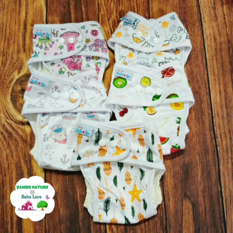 BỘ BỈM VẢI HIỆN ĐẠI BAMBOO NATURE BABU LOVE CHỐNG TRÀN SIZE M, L