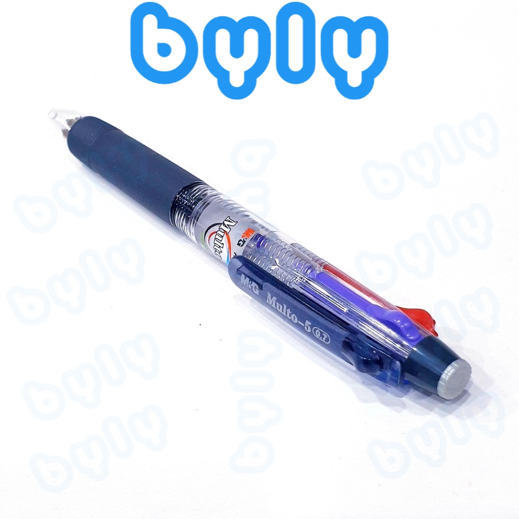 Bút bi bấm 5 màu ngòi 0.7mm M&amp;G | MULTO-5 ABP80572