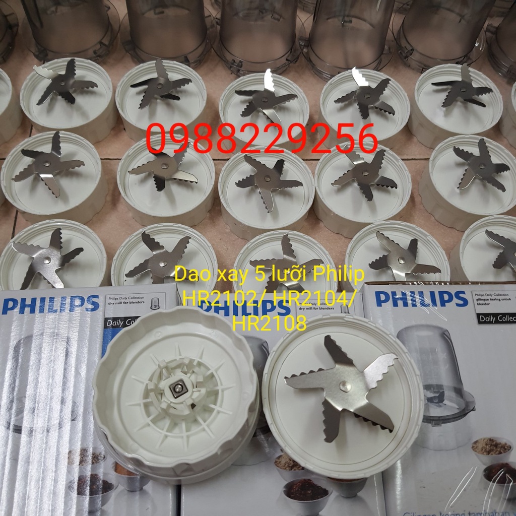 Phụ kiện bộ dao 5 lưỡi dùng cho máy xay sinh tố Philips HR2100 HR2102 HR2104 HR2106 HR2108