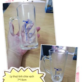 🥛🥛ly thuỷ tinh chia vạch có tay cầm - quà khuyến mãi từ ensure