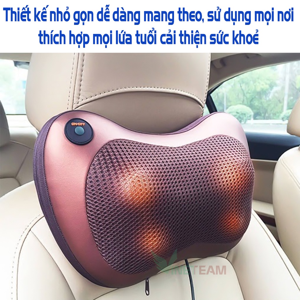 Gối Massage 4 bi hồng ngoại trong bi Massage Pillow JLM-8028