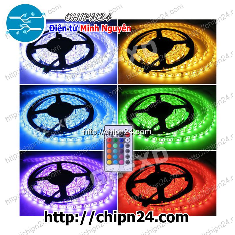 [1 MÉT] [1 MÉT] Led dây 5050 Không Keo Chống Nước RGB 12VDC