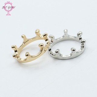 Nhẫn hợp kim hình vương miện màu trơn đơn giản