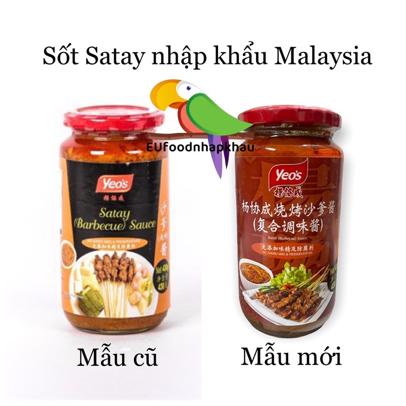 Sốt Satay (Sốt thịt nướng Yeo’s) Malaysia (Mẫu vỏ lọ mới), nhập khẩu tại công ty EU Food VN