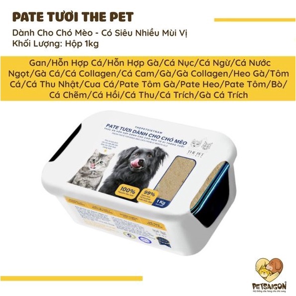 PATE TƯƠI THE PET CHO CHÓ MÈO - HỘP 1KG