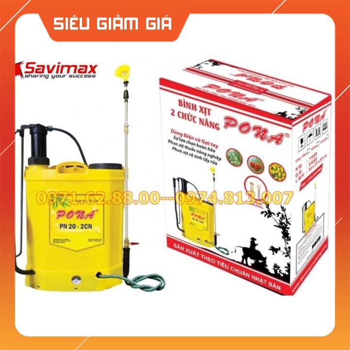 Bình xịt điện Pona PN20-2CN, Bình xịt điện 2 chức năng vừa bơm tay vừa chạy điện nhận quà tặng