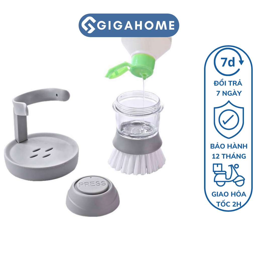 Cọ Rửa Chén, Chà Xoong Nồi Đa Năng Kèm Hộp Đựng Xà Phòng Và Giá Để GIGAHOME 8881