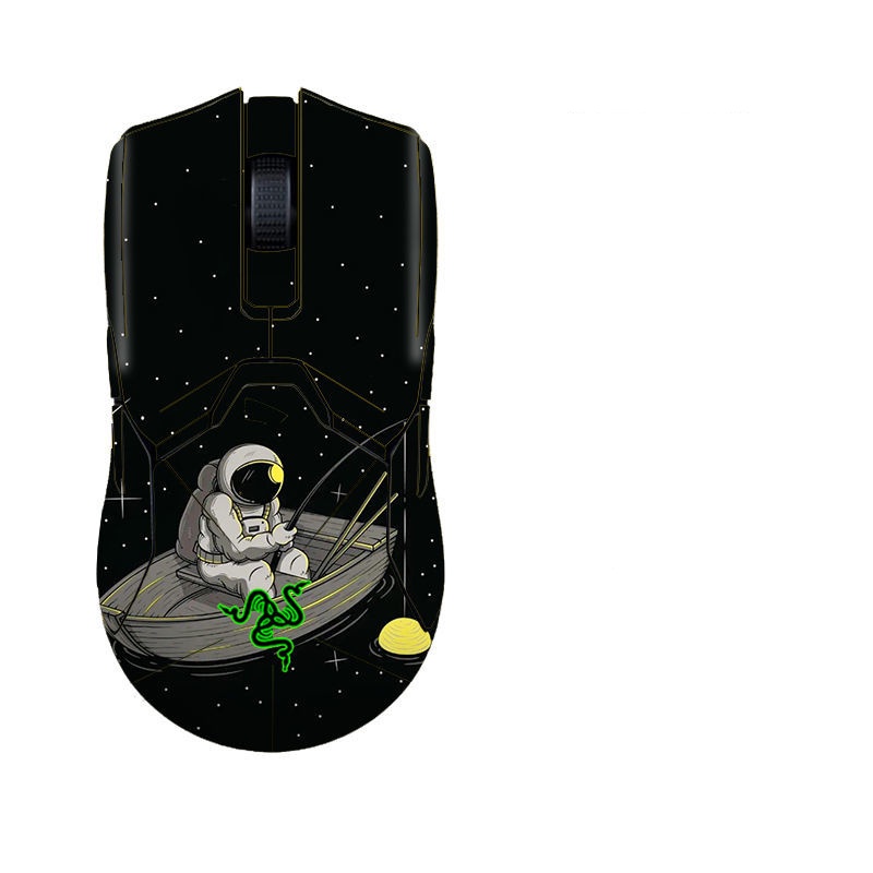 Bộ Miếng Dán Chống Trượt Và Mồ Hôi In Họa Tiết Hoạt Hình Màu Đen Nhám Cho Chuột Máy Tính Razer Viper Mini