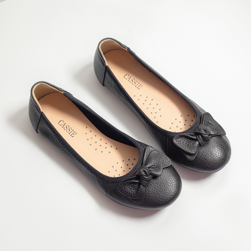 Giày Bệt Nơ Da Mềm Đế Cao Su Đúc Chuẩn Form | BigBuy360 - bigbuy360.vn