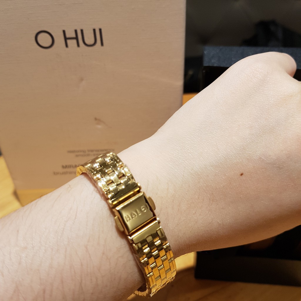 Đồng Hồ Nam Nữ Halei 003 Mặt Đen Dây Da Kim Loại Chính Hãng