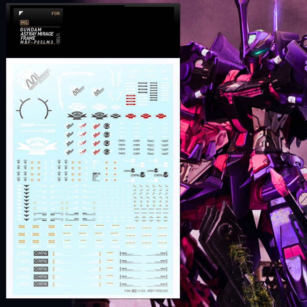Decal nước cho mô hình 1/100 Gundam Astray Mirage Frame