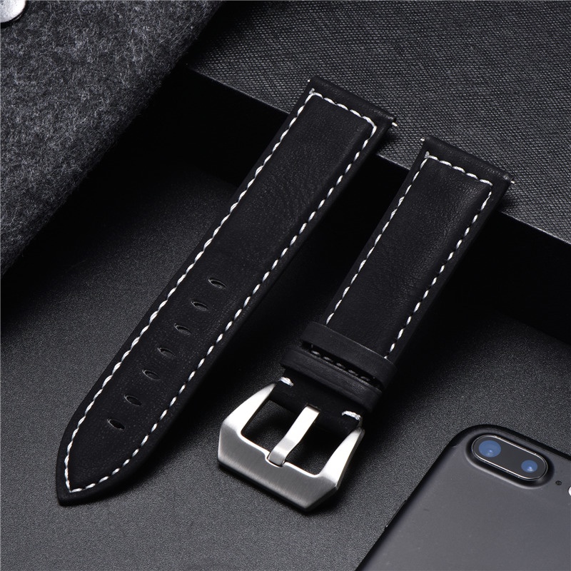 Dây Đeo Bằng Da Phong Cách Cổ Điển Cho Đồng Hồ Samsung Galaxy Watch 4 Classic 46mm 42mm Watch4 44mm 40mm 3 Band Active2 20mm 22mm