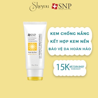Kem chống nắng kết hợp nền trang điểm tông trắng SNP SPF50+