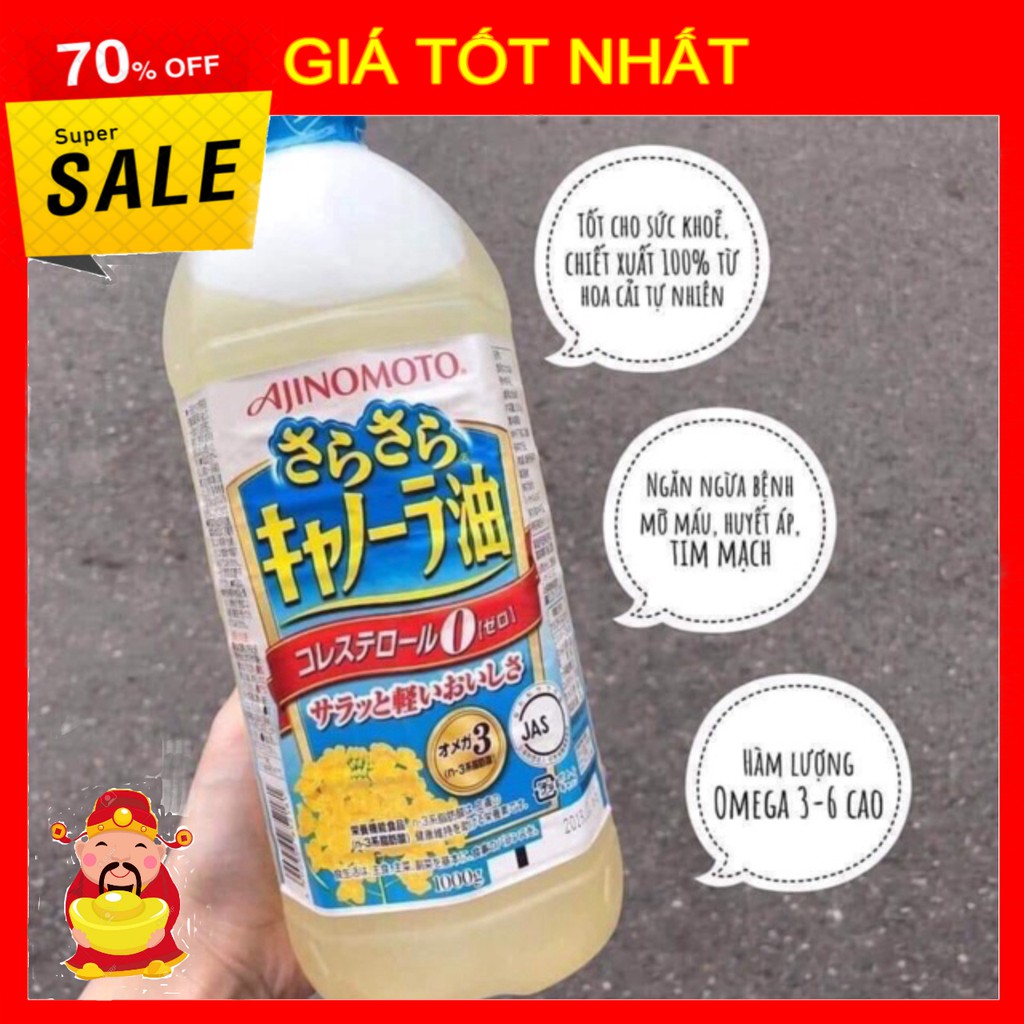 [ GIÁ TỐT NHẤT ]  Dầu hoa cải Ajinomoto [ HÀNG CHÍNH HÃNG ]