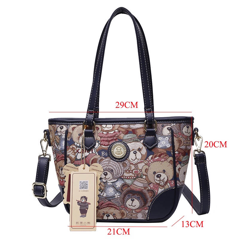 Túi Tote Cỡ Lớn In Họa Tiết Hoạt Hình Phong Cách Phương Tây Cổ Điển Thời Trang 2022 Cho Nữ