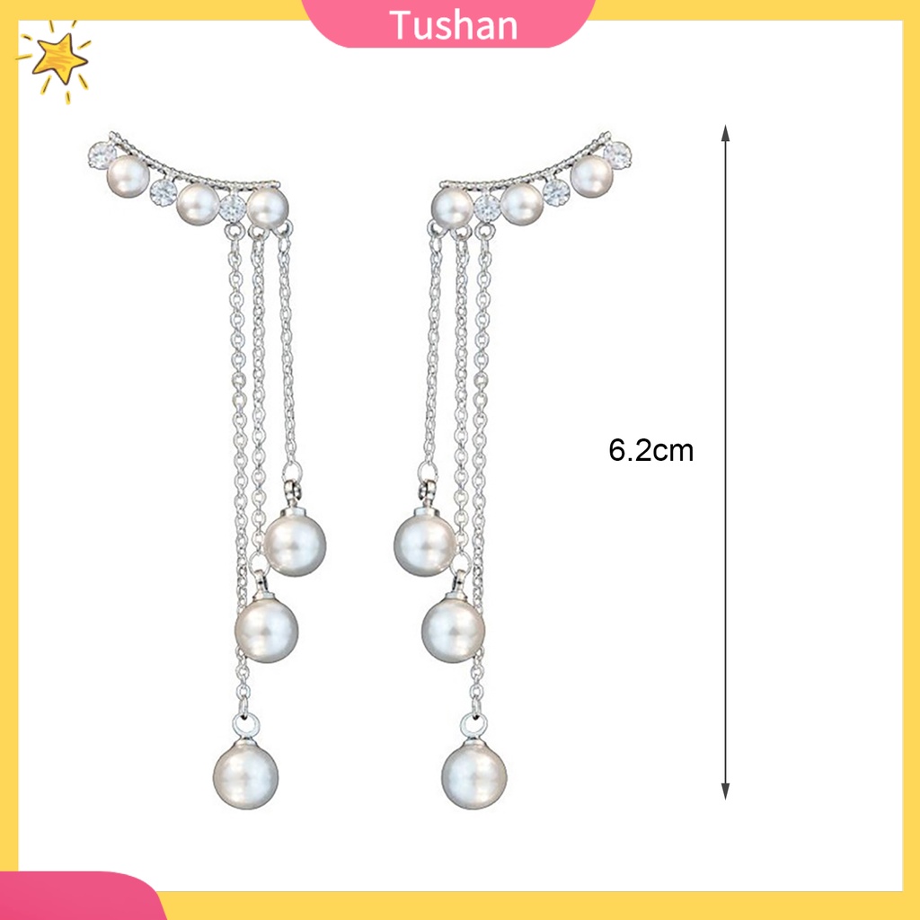 Khuyên tai nữ dài đính ngọc thời trang