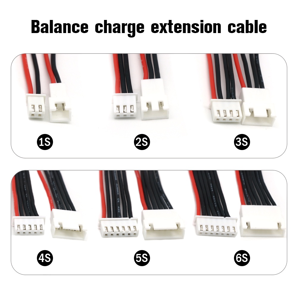 5 Dây Cáp Sạc Nối Dài JST-XH 1S 2S 3S 4S 5S 6S 20cm 22AWG Lipo Cho Pin Lipo Điều Khiển Từ Xa
