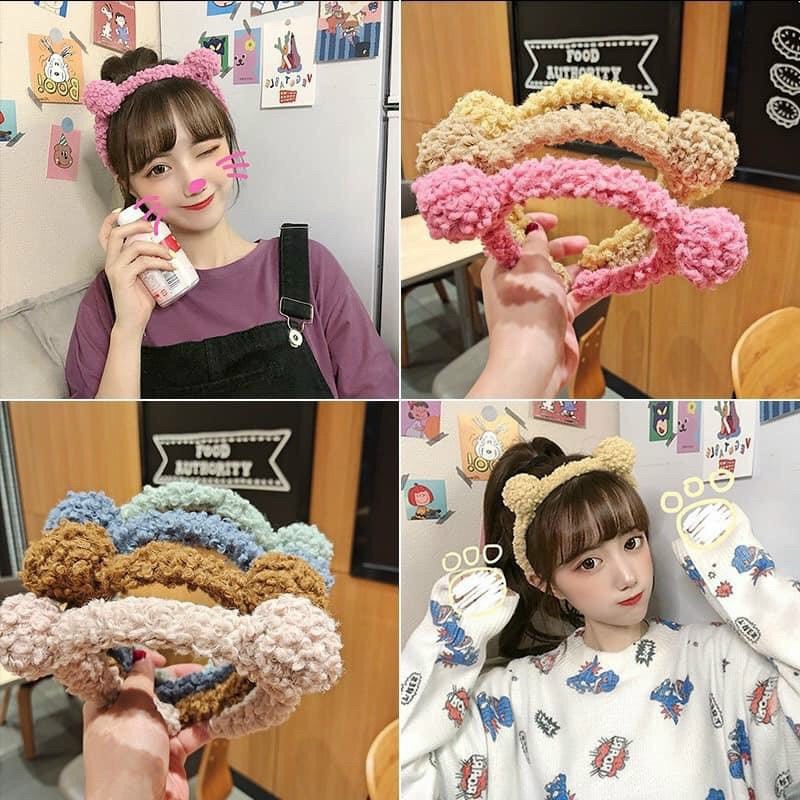 Băng Đô Cài Tóc Hàn Quốc Hình Gấu Lông Xù Style Ulzzang Hàn Quốc HOT TREND PKTL0373