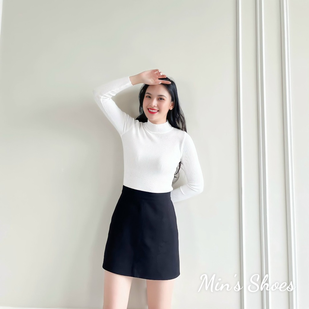 Min's Shoes - Áo Len Nữ Quốc Dân Len Tăm Hàn Mềm Áo 433 Len dài