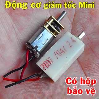 Động cơ giảm tốc mini, mô tơ N20 giảm tốc DC 3V-6V dùng để chế tạo DIY giá rẻ có hộp bảo vệ