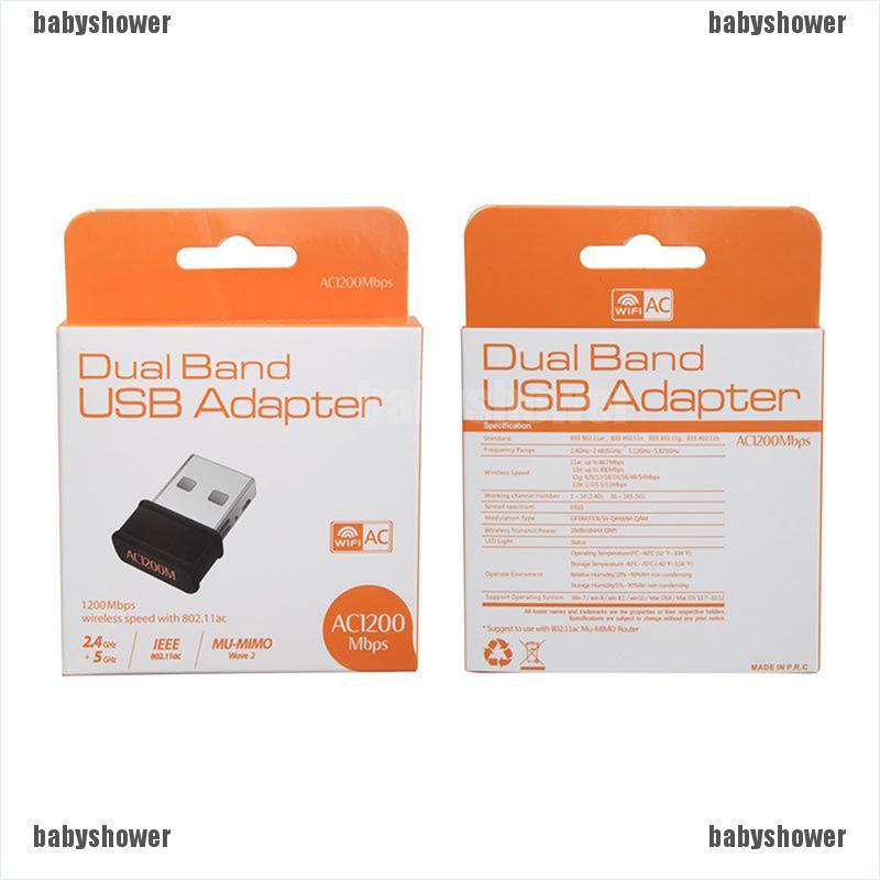 Bộ Chuyển Đổi Mạng Lan Usb Không Dây 802.11ac 1200mbps 2.4g / 5g | BigBuy360 - bigbuy360.vn