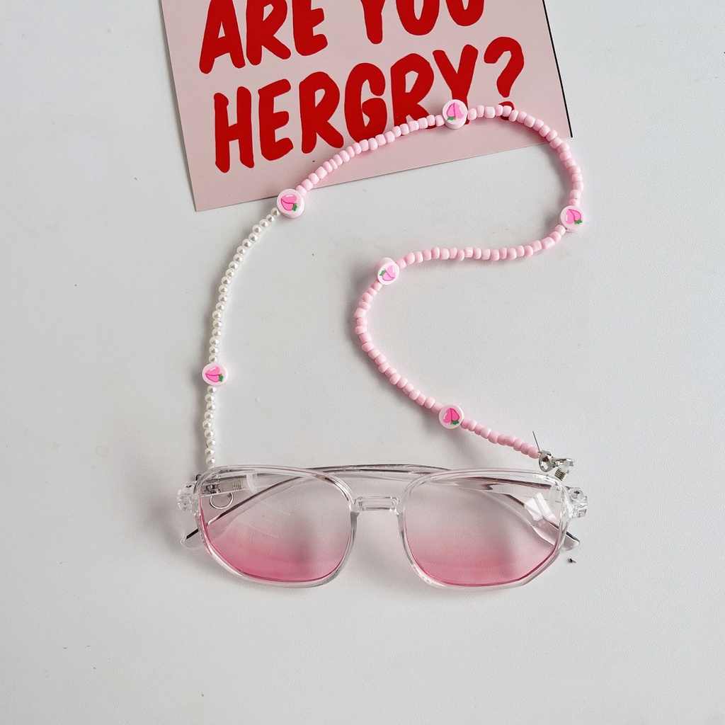 Dây Đeo Mắt Kính Xỏ Hạt Acrylic Họa Tiết Trái Cây Hoạt Hình Phong Cách Hàn Quốc Mới