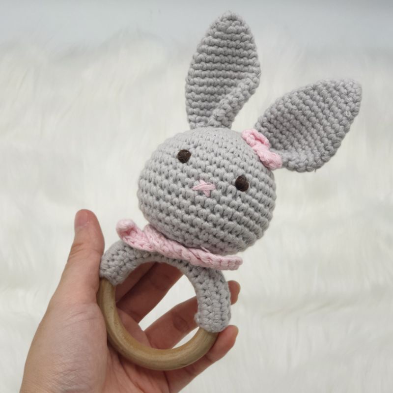 Đồ chơi cho bé - Lục lạc con thú dễ thương làm thủ công từ len an toàn cho bé