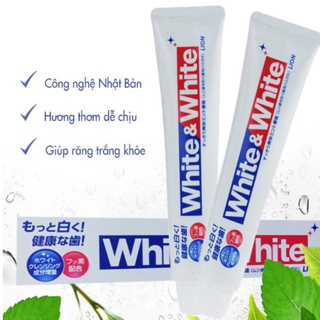 Kem Đánh Răng White &amp; White Lion 150g - Nhật