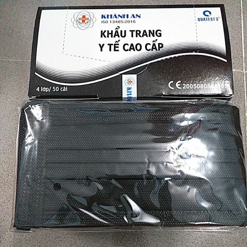 Khẩu trang Đen Khánh An Túi 10 cái Hộp 50 cái